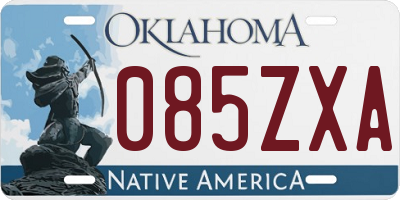 OK license plate 085ZXA