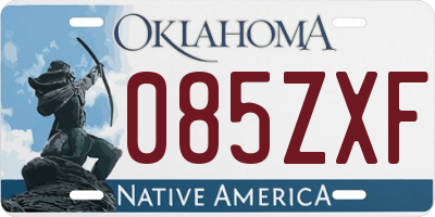 OK license plate 085ZXF