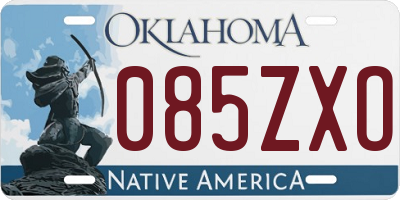OK license plate 085ZXO