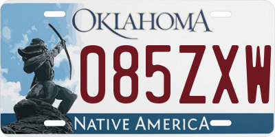 OK license plate 085ZXW
