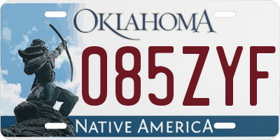 OK license plate 085ZYF