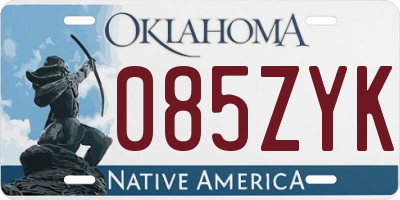 OK license plate 085ZYK