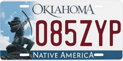 OK license plate 085ZYP