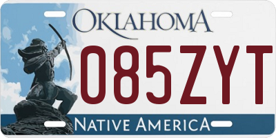 OK license plate 085ZYT