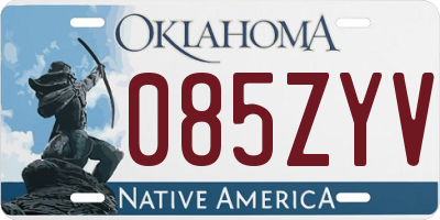 OK license plate 085ZYV