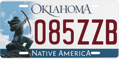 OK license plate 085ZZB