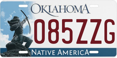 OK license plate 085ZZG