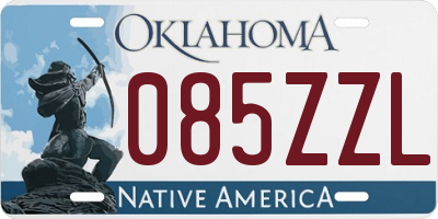 OK license plate 085ZZL