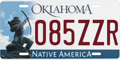 OK license plate 085ZZR