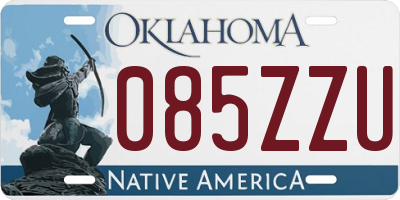 OK license plate 085ZZU