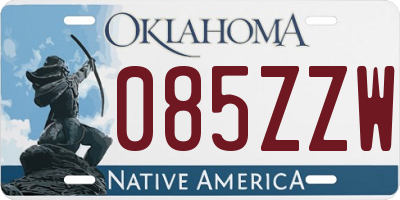 OK license plate 085ZZW