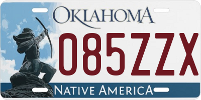 OK license plate 085ZZX