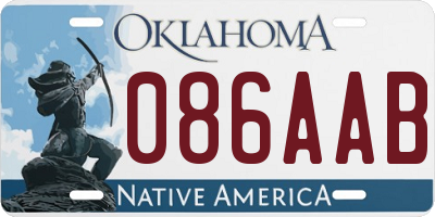 OK license plate 086AAB