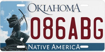 OK license plate 086ABG