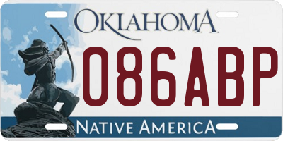 OK license plate 086ABP