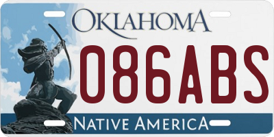OK license plate 086ABS