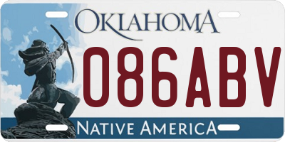 OK license plate 086ABV