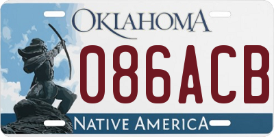 OK license plate 086ACB