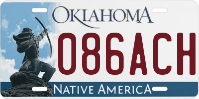 OK license plate 086ACH