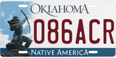OK license plate 086ACR
