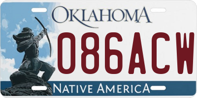 OK license plate 086ACW