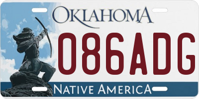OK license plate 086ADG