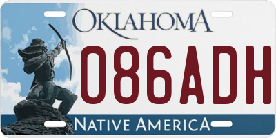 OK license plate 086ADH