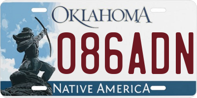 OK license plate 086ADN