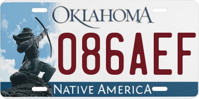 OK license plate 086AEF