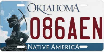 OK license plate 086AEN
