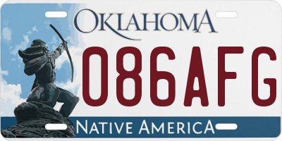 OK license plate 086AFG