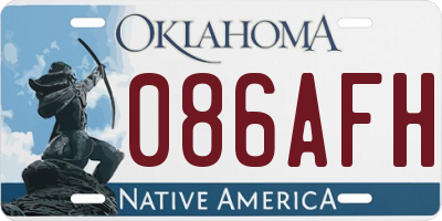 OK license plate 086AFH