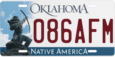 OK license plate 086AFM