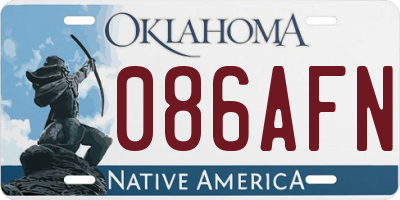 OK license plate 086AFN
