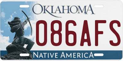OK license plate 086AFS