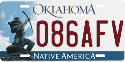 OK license plate 086AFV