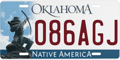OK license plate 086AGJ