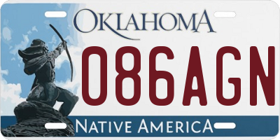 OK license plate 086AGN