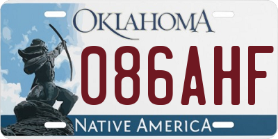 OK license plate 086AHF