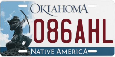 OK license plate 086AHL
