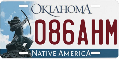 OK license plate 086AHM