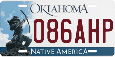 OK license plate 086AHP