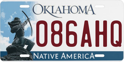 OK license plate 086AHQ