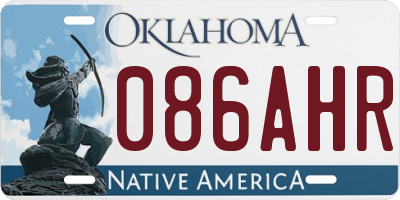 OK license plate 086AHR