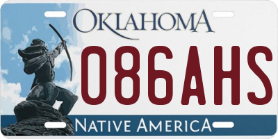 OK license plate 086AHS