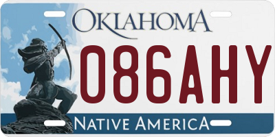 OK license plate 086AHY