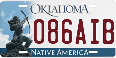 OK license plate 086AIB