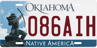 OK license plate 086AIH