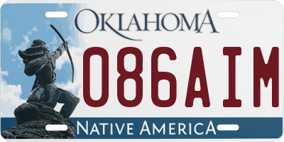 OK license plate 086AIM