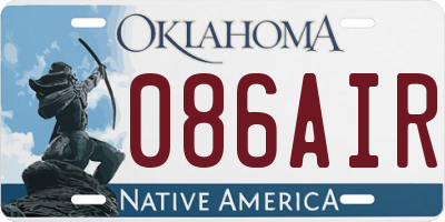 OK license plate 086AIR